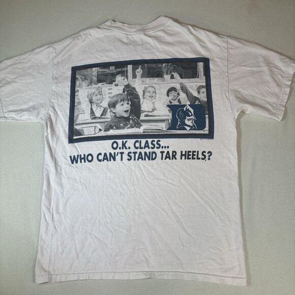 Vintage Y2k North Carolina Tar Heels T Shirt Duke University Hate Nothin Class - Picture 1 of 8